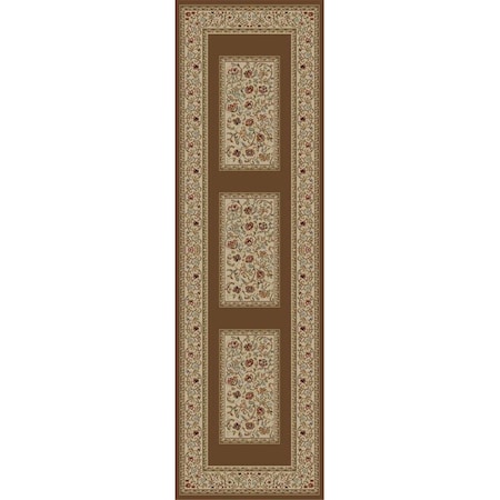 Concord Global Trading Area Rugs, 2 Ft. 7 In. X 4 Ft. 1 In. Ankara Floral Border - Brown 62383